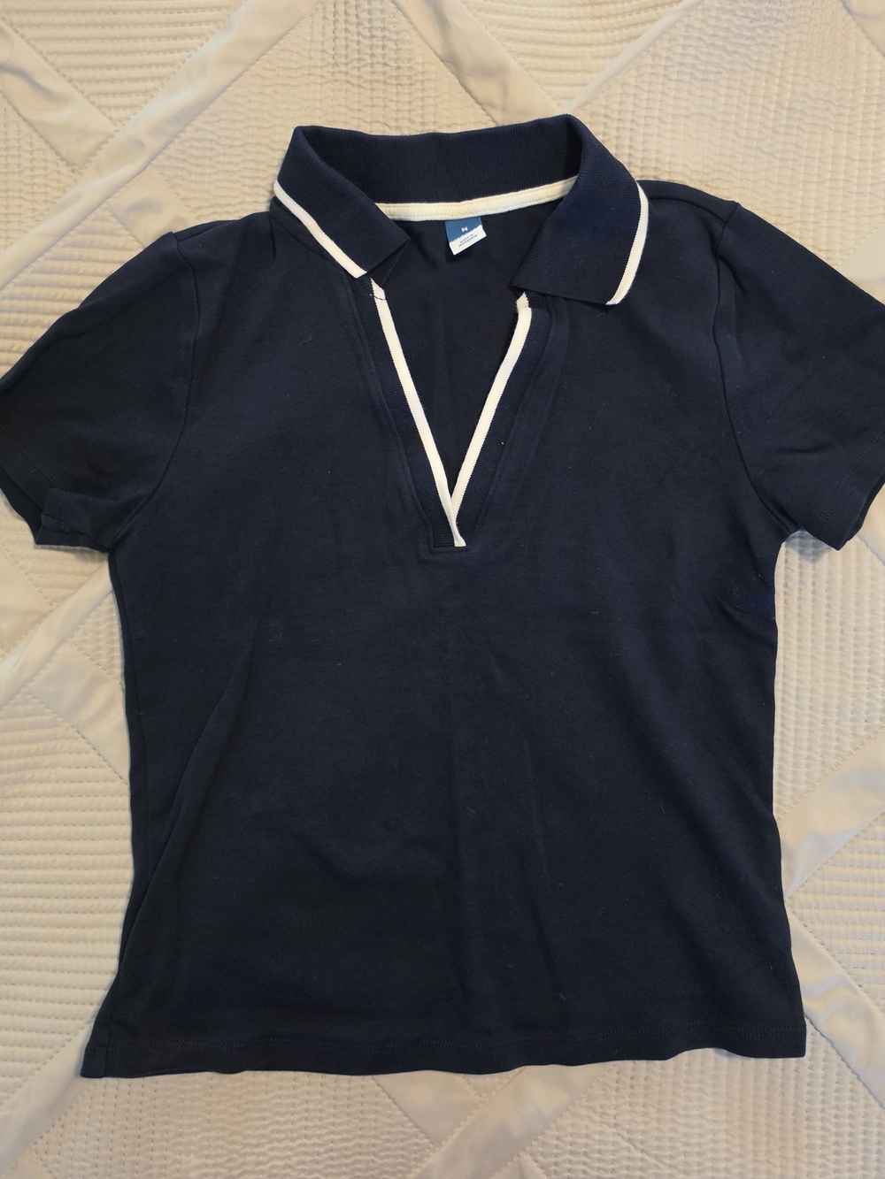 Old Navy Navy and White Trim Polo Shirt